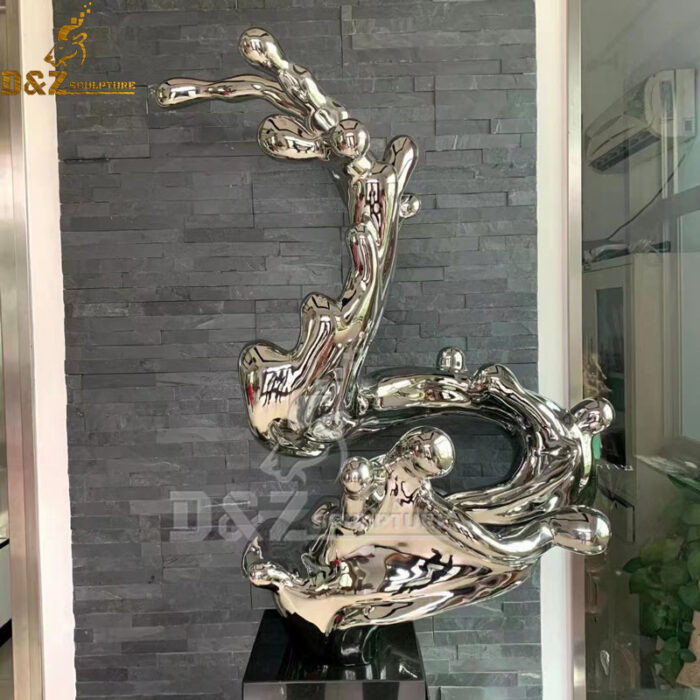outdoor stainless steel water splish mirror finishing shiny sculpture for garden decoration DZM 871 (3)