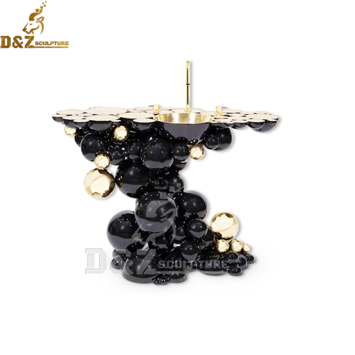 stainless steel balls art sculpture coffee table for home decoration DZM 883 (2)