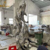 stainless steel high polished mirror finsihing fish sculpture modern design for garden decor DZM 849 - Image 5