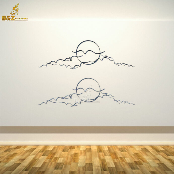 stainless steel wire sculpture wall art modern sunshine 3D shape for home decoration DZM 867 - Image 2