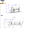 DIY geometric paper animal sculpture blue bull sculpture for sale DZM 951 - Image 4