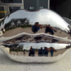 outdoor stainless steel plated mouth design sculpture for garden decoration DZM 887 (4)