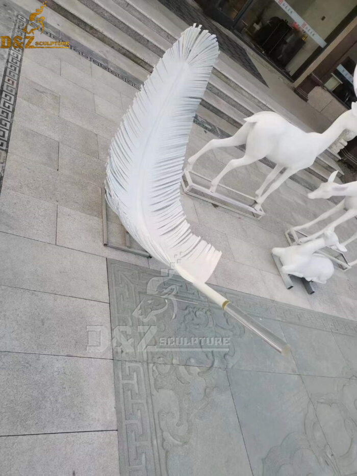 outdoor stainless steel white feather for outdoor decoration DZM 895