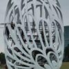 stainless steel art hollow out white ball sculpture modern sphere sculpture for park decoration DZM 904 (1)