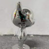 stainless steel art panda table sculpture mirror finishing art sculpture DZM 898 (1)