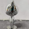 stainless steel art panda table sculpture mirror finishing art sculpture DZM 898 (1)