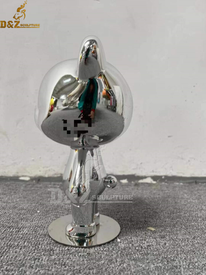stainless steel art panda table sculpture mirror finishing art sculpture DZM 898 (1)