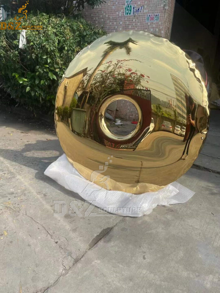 stainless steel donuts design art modern mirror and gold plated wall decoration DZM 896 (1)