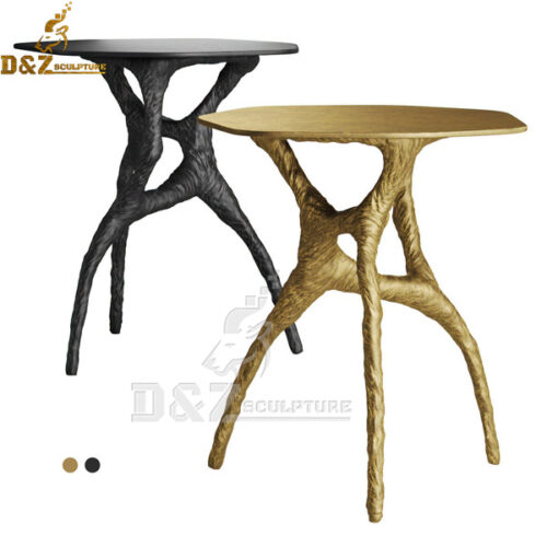 stainless steel sculpture art modern round accent table for home decor DZM 998