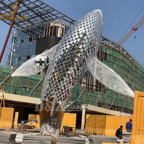 metal fish art on stand garden sculpture for sale stainless steel sculpture DZM 1041