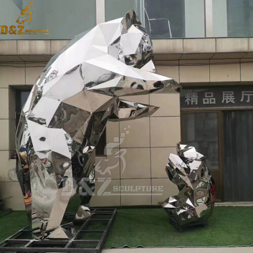 stainless steel dancing geometric bear mirrror finishing for garden DZM 1034