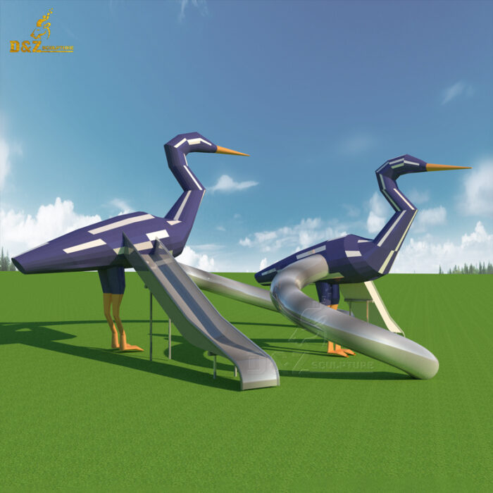 stainless steel slide sculpture for garden slide sculpture for chlidern DZM 1055