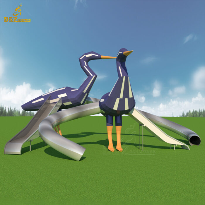 stainless steel slide sculpture for garden slide sculpture for chlidern DZM 1055 - Image 3