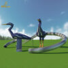 stainless steel slide sculpture for garden slide sculpture for chlidern DZM 1055 - Image 4