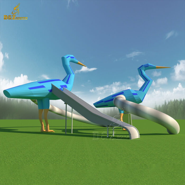 stainless steel slide sculpture for garden slide sculpture for chlidern DZM 1055 - Image 8