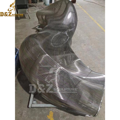 stainless steel wire chair sculpture for outdoor garden decoration DZM 1052