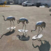 life size animal sculpture stainless steel mirror finish for garden decoration DZM 1077