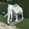 life size geometric white metal abstract elephant sculpture for home decor DZM 1081 - Image 3