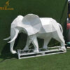 life size geometric white metal abstract elephant sculpture for home decor DZM 1081 - Image 4