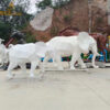life size geometric white metal abstract elephant sculpture for home decor DZM 1081 - Image 6