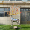 stainless steel deer art sculpture modern mirror finishing sculpture DZM 1070 - Image 5