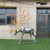 stainless steel deer art sculpture modern mirror finishing sculpture DZM 1070
