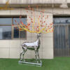 stainless steel deer art sculpture modern mirror finishing sculpture DZM 1070 - Image 3