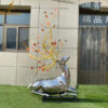 stainless steel deer art sculpture modern mirror finishing sculpture DZM 1070 - Image 4
