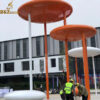 large metal modern white and orange lawn sculpture for garden decoration DZM 1098 - Image 4