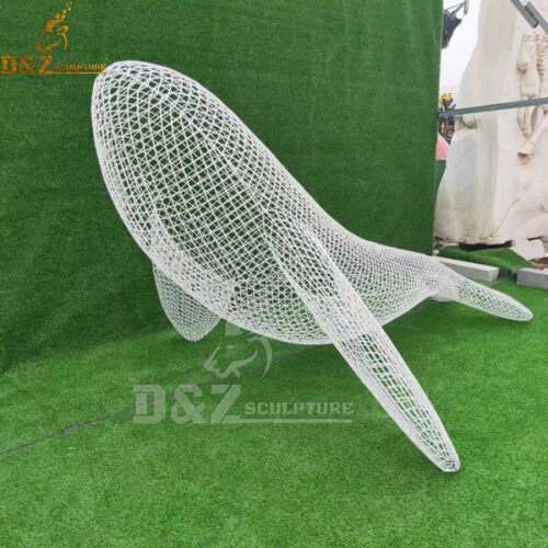 life size wire whale sculpture for garden decoration DZM 1085