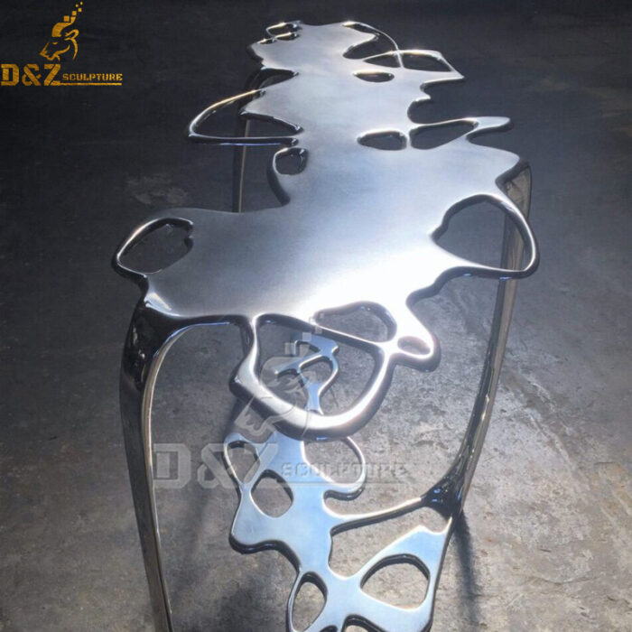 sculptural gear spray shape metal small coffee table for home decor DZM 1100 - Image 2