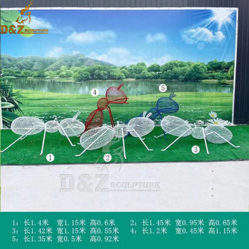stainless steel abstract modern ant wire sculpture for garden decoration DZM 1106