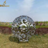 stainless steel sculpture modern hollow out metal sphere garden sculpture DZM 1133 - Image 7
