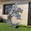 a gruop of stainless steel fishes for stand in the garden decoration DZM 1136 - Image 4