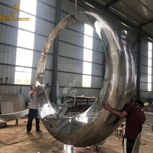 stainless steel abstract sculpture circle sculpture for garden decoration DZM 1115