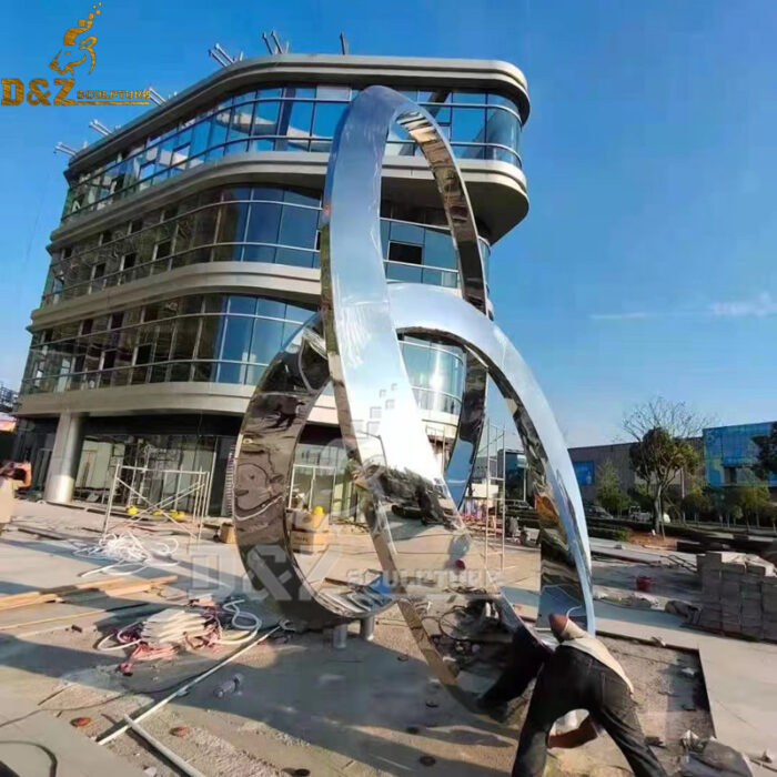 stainless steel art abstract circle sculpture for garden decoration DZM 1142 - Image 3