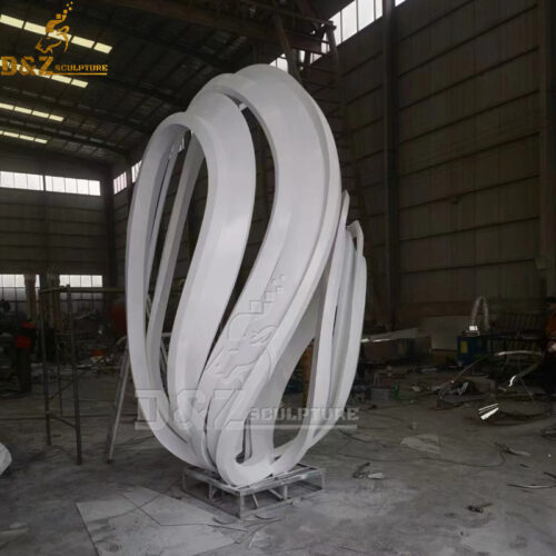stainless steel metal white modern white large sculpture for garden DZM 1146