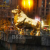 stainless steel sculpture art modern gold plated bull sculpture for sale DZM 1139 - Image 3