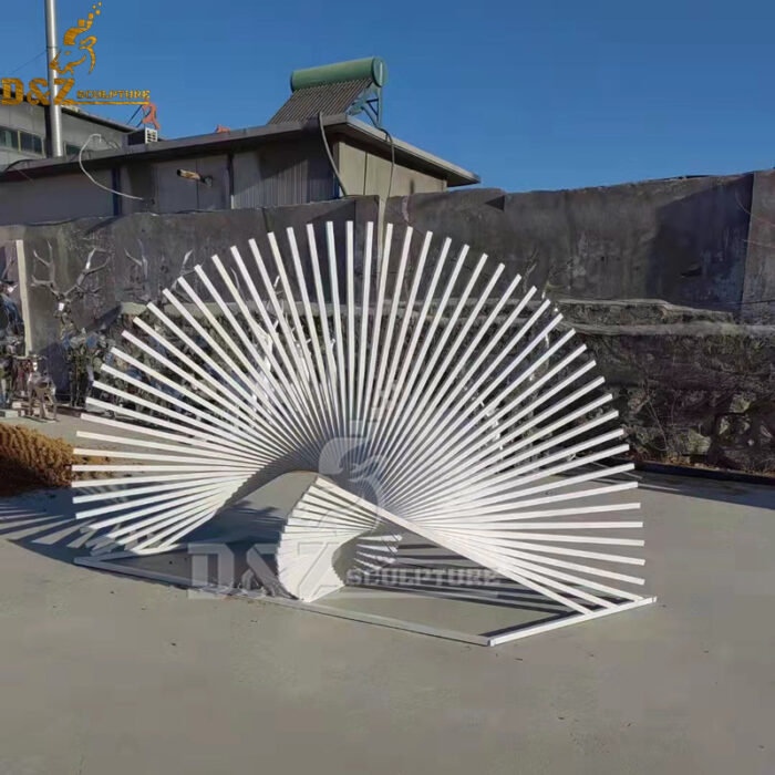 stainless steel sculpture art white fan sculpture for sale DZM 1123 - Image 2