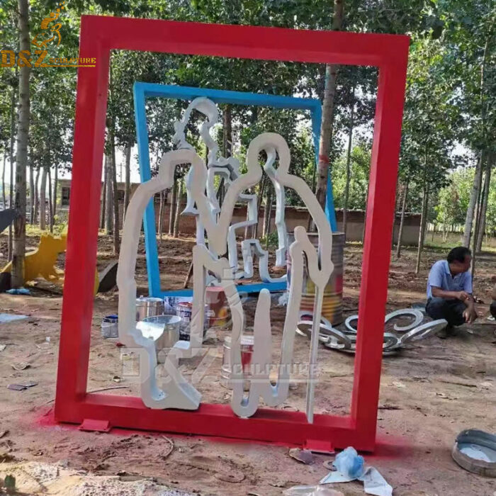 stainless steel sculpture metal wall sculpture figure sculpture for home DZM 1114 - Image 3