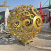 stainless steel sculpture modern hollow out metal sphere garden sculpture DZM 1133 - Image 4