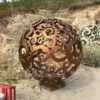stainless steel sculpture modern hollow out metal sphere garden sculpture DZM 1133 - Image 5