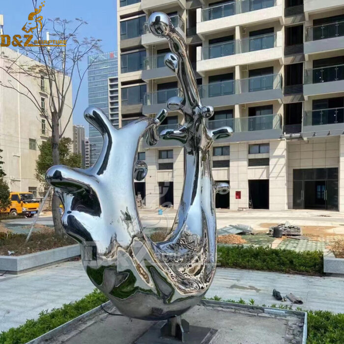 stainless steel water metal splash sculpture mirror finishing for sale DZM 1124 - Image 3