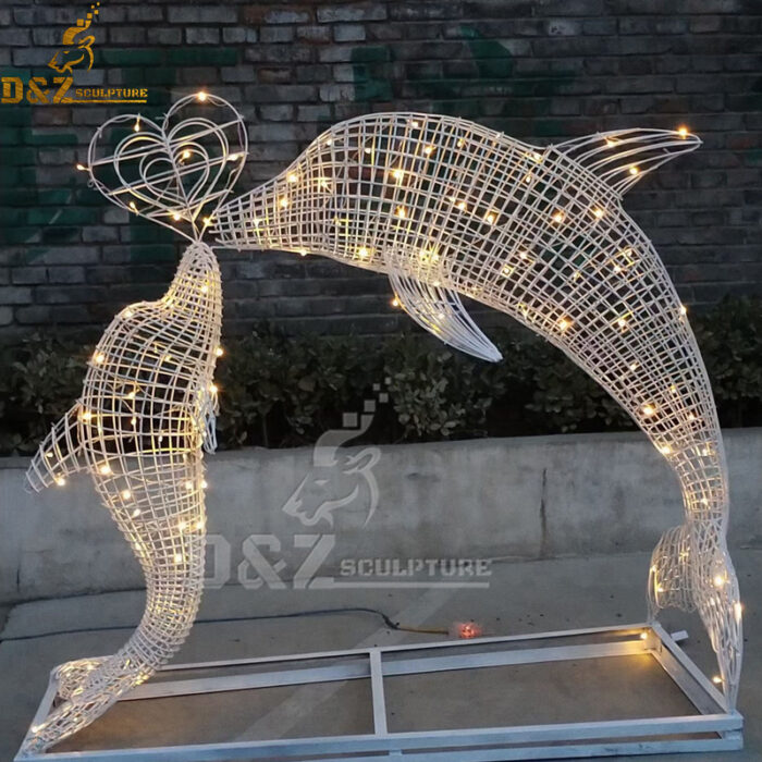 stainless steel wire frame sculpture with light for sale DZM 1150 - Image 3