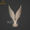 angel wing sculpture on stand stainless steel mirror wing for park DZM 1161