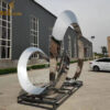 metal art stainless steel mirror finishing metal water fountain sculpture fountain DZM 1159 - Image 4