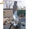 stainless steel feather sculpture 3D mirror finishing sculpture for sale DZM 1153