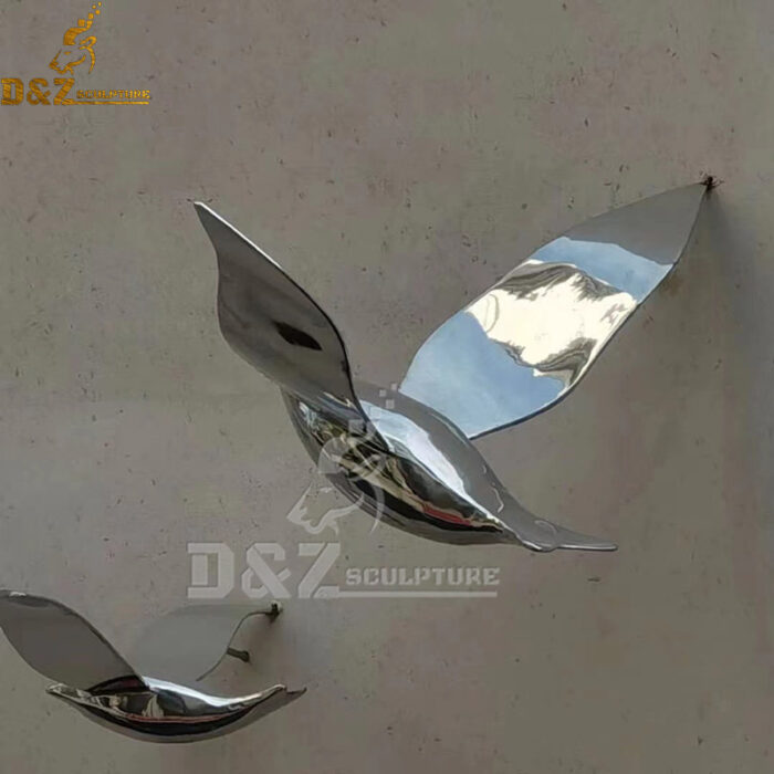 stainless steel mirror finish art bird sculpture dove for wall decoration DZM 1172 - Image 2