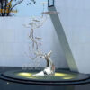 modern metal stainless steel mirror finishing wire tree sculpture DZM 1194