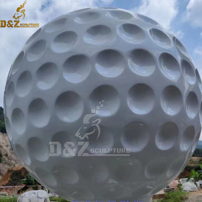 sainless steel modern metal large white golf ball suclpture for golf club DZM 1199 - Image 2